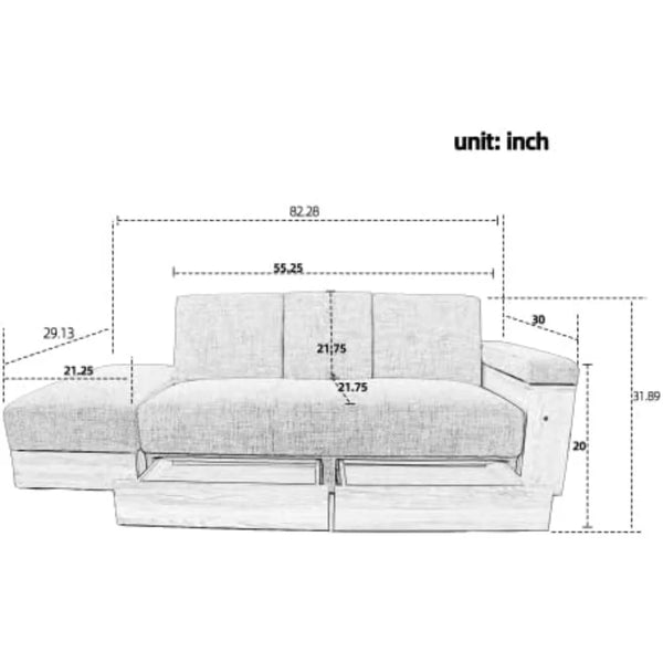 Sleeper Sofa Chair Bed, Convertible Futon Loveseat